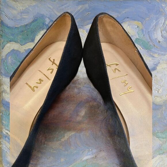 FS/NY Black Suede Leather Pointed Toe Flats 6.5 - Picture 4 of 6
